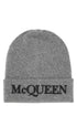 Alexander Mcqueen Men Grey Cashmere Beanie Hat by Luosophy