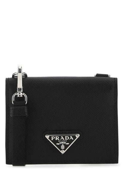 Prada Men Black Leather Cardholder by Luosophy