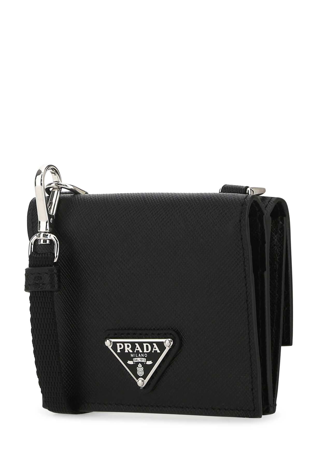 Prada Men Black Leather Cardholder by Luosophy