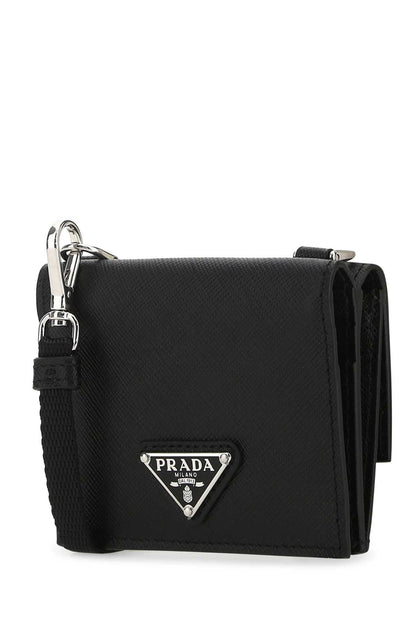Prada Men Black Leather Cardholder by Luosophy