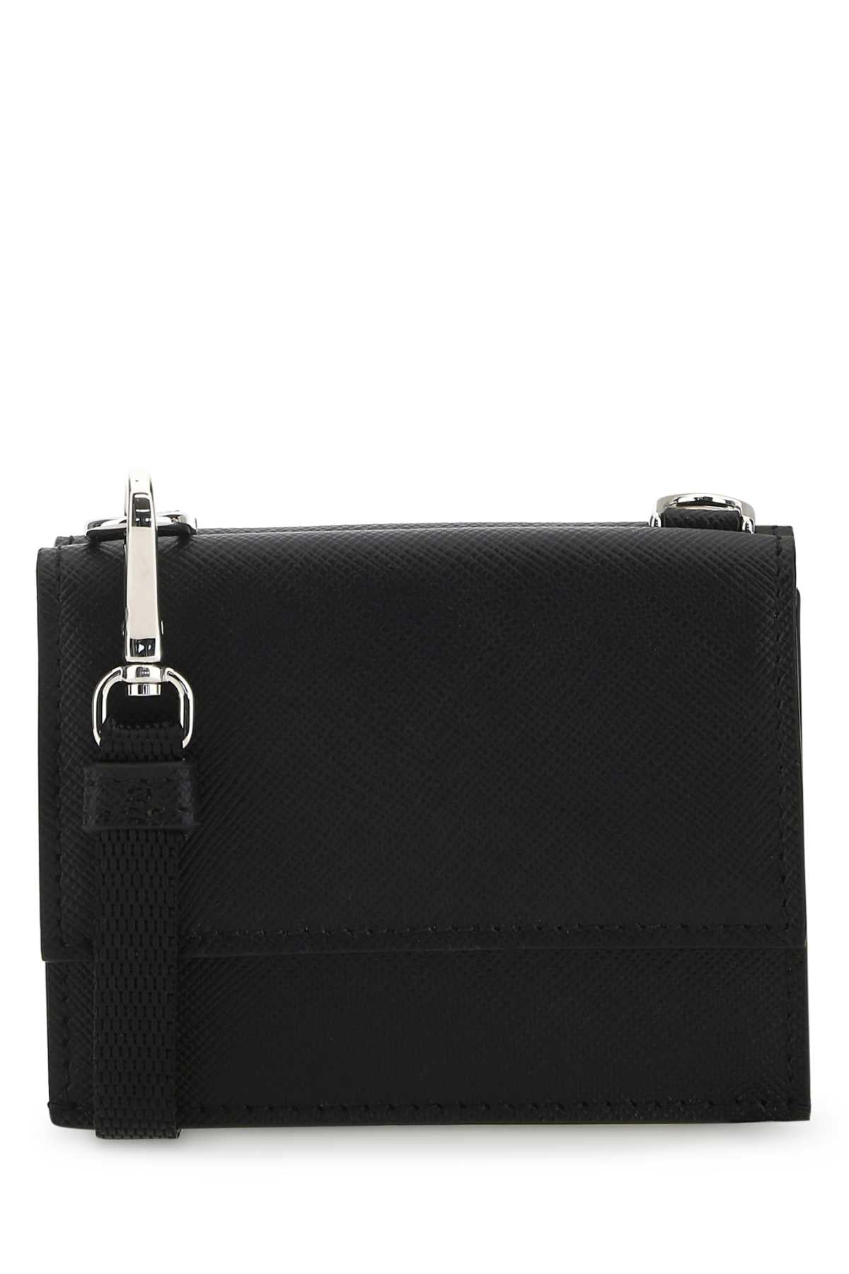 Prada Men Black Leather Cardholder by Luosophy