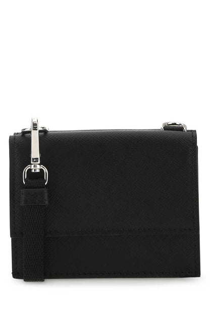 Prada Men Black Leather Cardholder by Luosophy