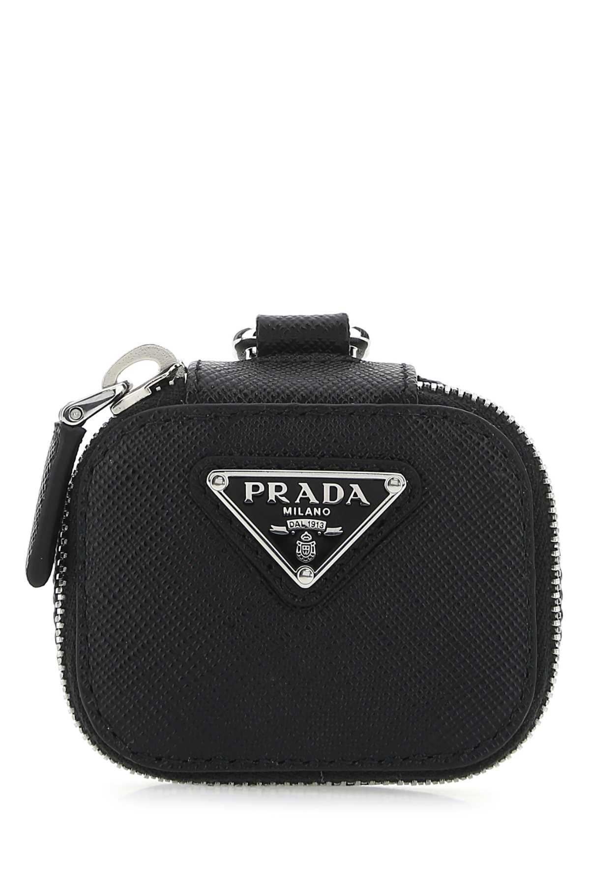Prada Men Black Leather Air Pods Case by Luosophy