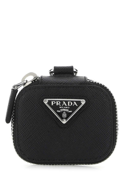 Prada Men Black Leather Air Pods Case by Luosophy