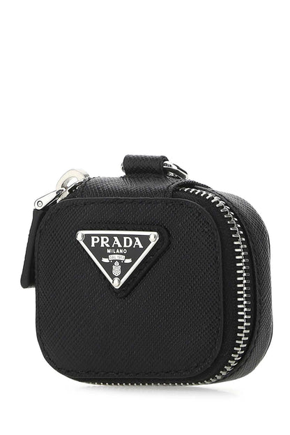 Prada Men Black Leather Air Pods Case by Luosophy