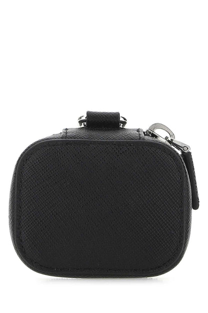Prada Men Black Leather Air Pods Case by Luosophy