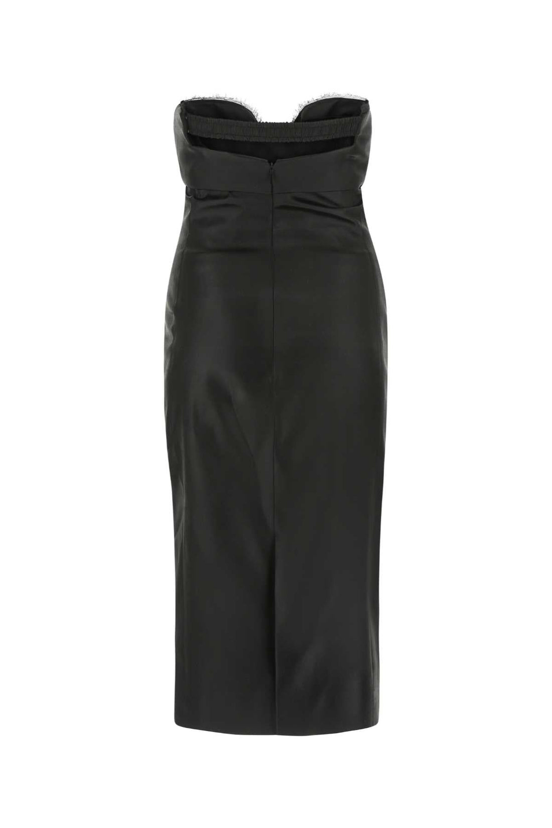 Saint Laurent Women Black Satin Dress by Luosophy