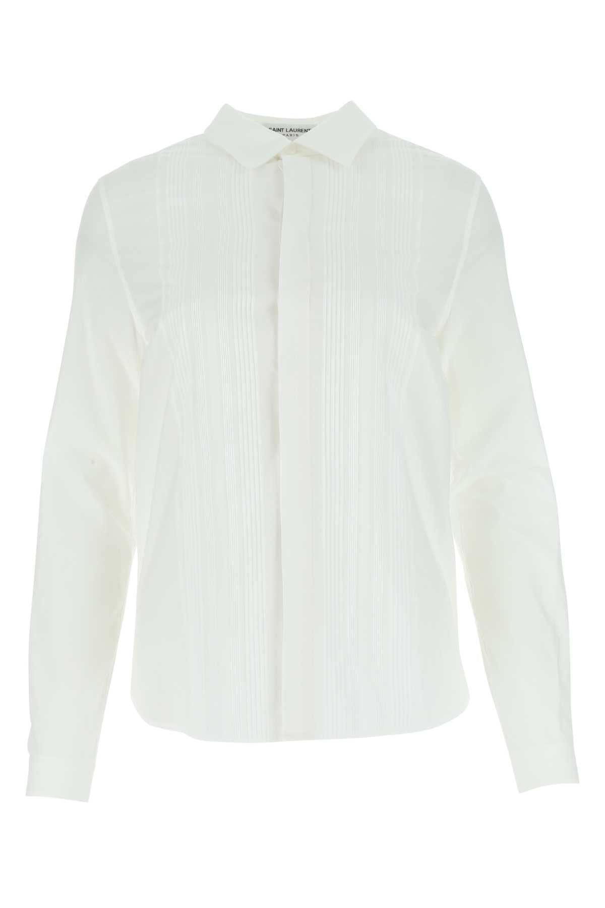 Saint Laurent Women White Poplin Shirt by Luosophy