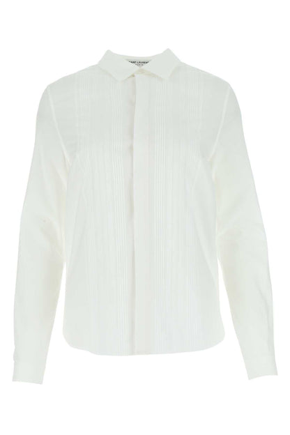Saint Laurent Women White Poplin Shirt by Luosophy