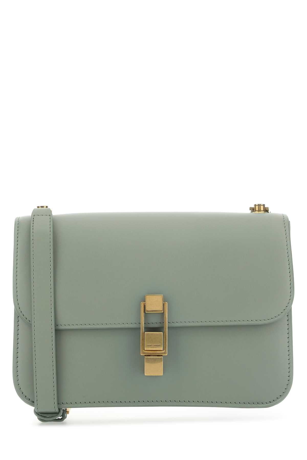 Saint Laurent Women Sage Green Leather Carre Shoulder Bag by Luosophy