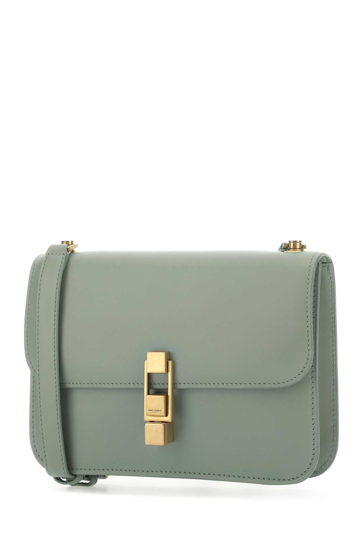 Saint Laurent Women Sage Green Leather Carre Shoulder Bag by Luosophy