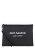 Saint Laurent Men Charcoal Canvas Rive Gauche Clutch by Luosophy