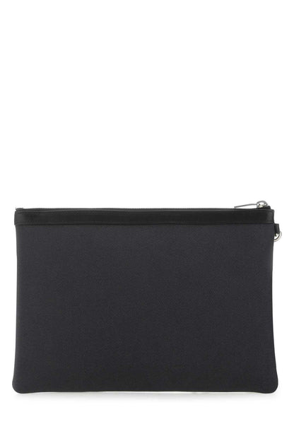 Saint Laurent Men Charcoal Canvas Rive Gauche Clutch by Luosophy