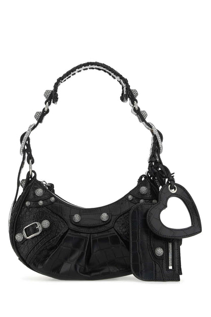 Balenciaga Women Black Leather Le Cagole Xs Shoulder Bag by Luosophy