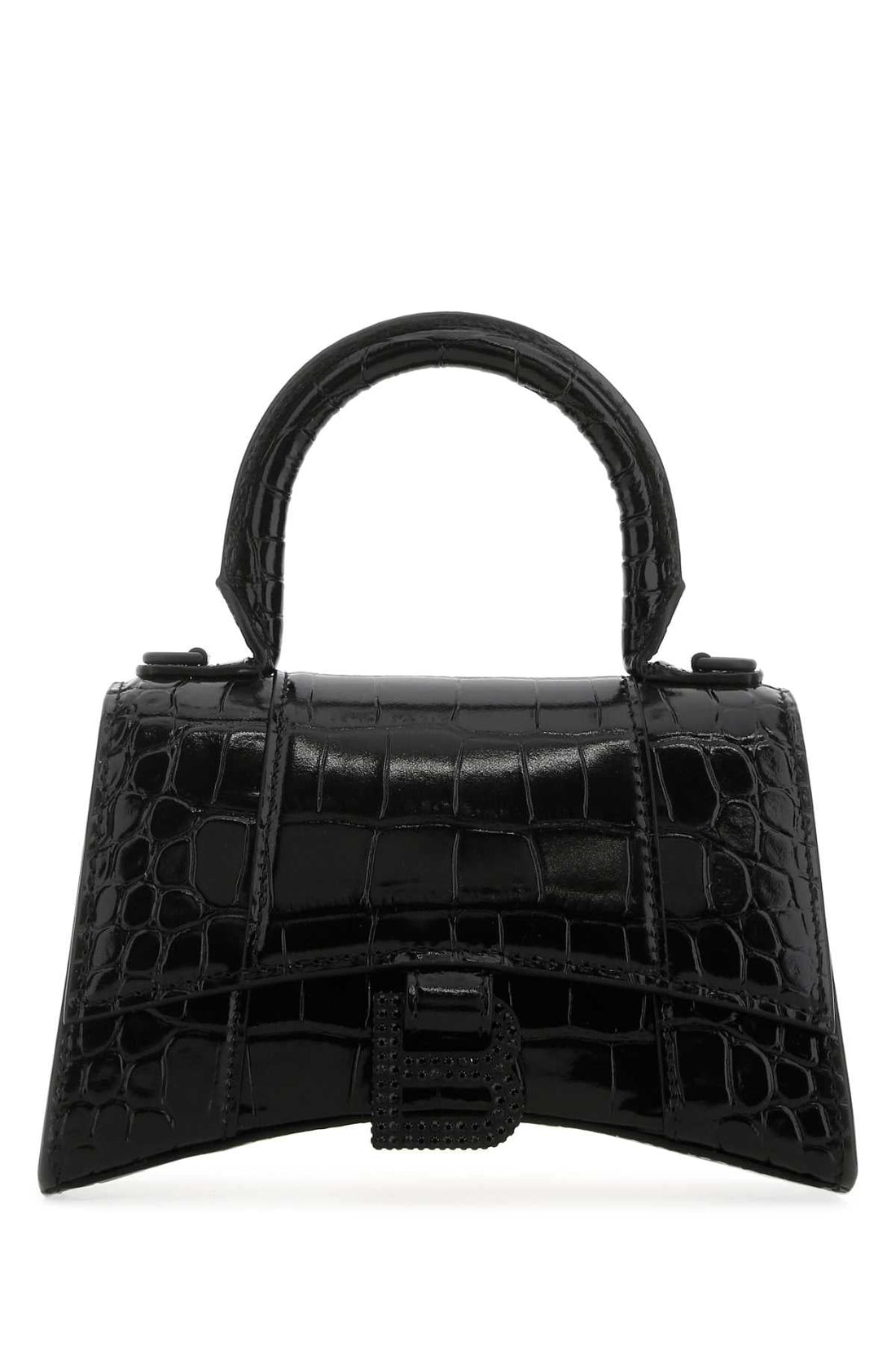 Balenciaga Women Black Leather Xs Hourglass Handbag by Luosophy