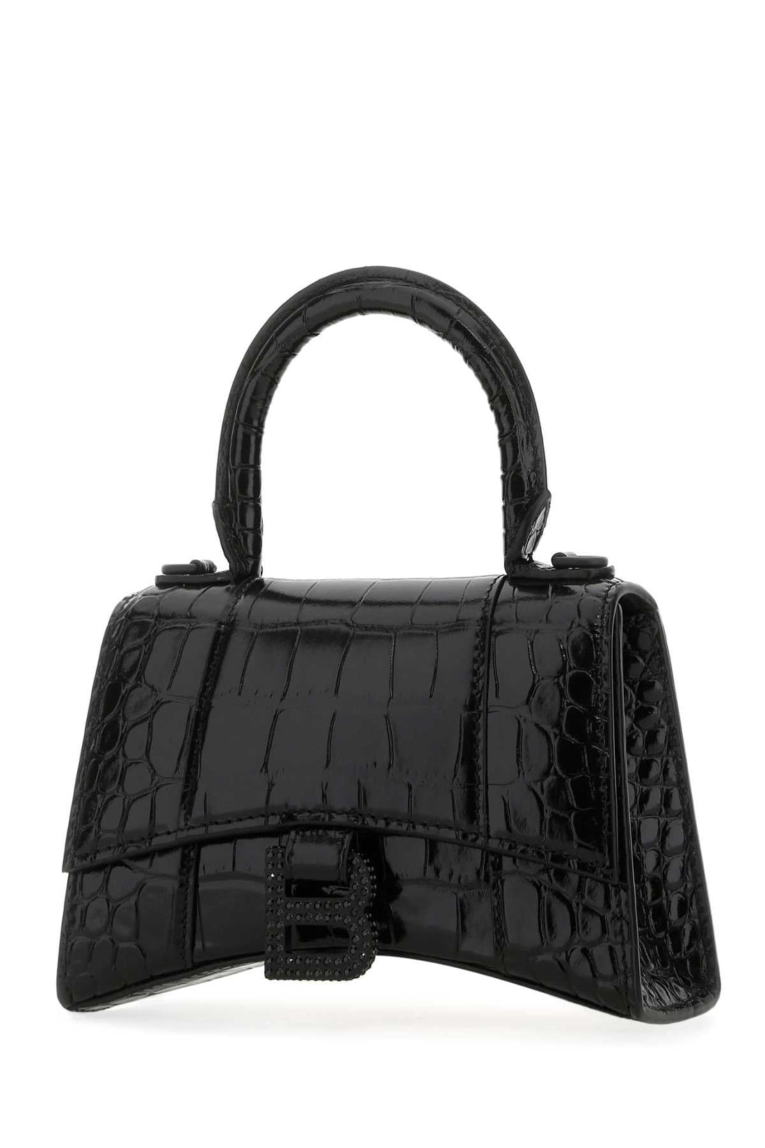Balenciaga Women Black Leather Xs Hourglass Handbag by Luosophy
