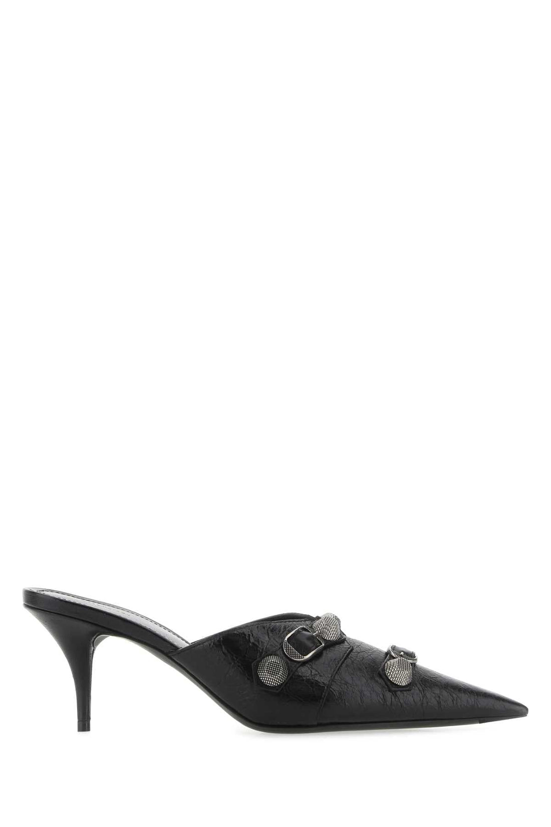 Balenciaga Women Black Leather Cagole Mules by Luosophy