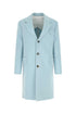 Bottega Veneta Women Pastel Light-Blue Tricotine Coat by Luosophy