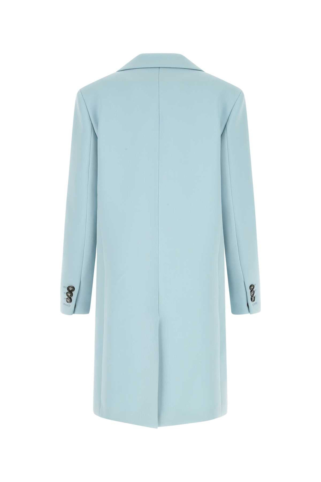 Bottega Veneta Women Pastel Light-Blue Tricotine Coat by Luosophy