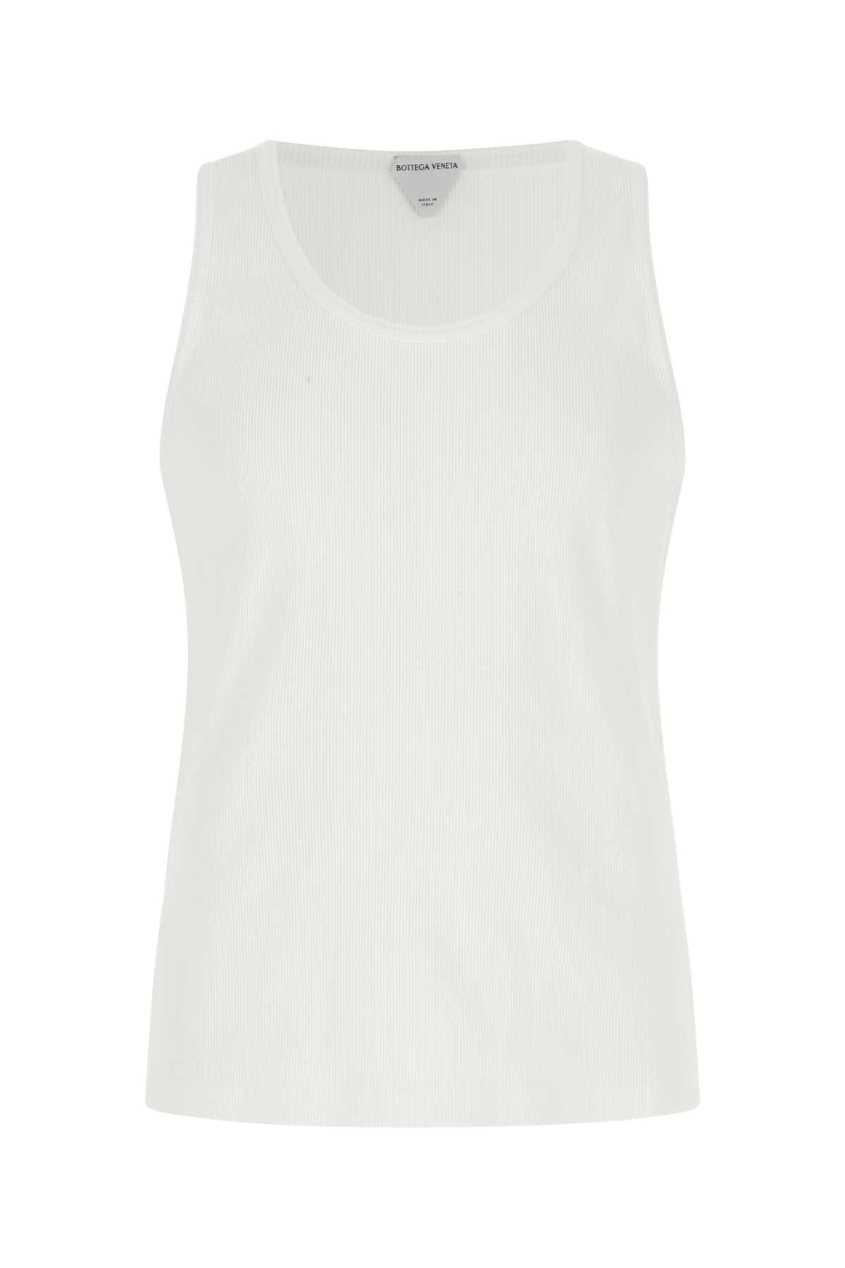 Bottega Veneta Men White Stretch Cotton Tank Top by Luosophy