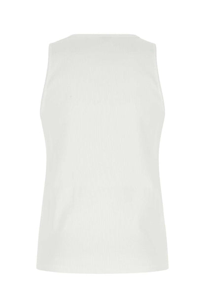 Bottega Veneta Men White Stretch Cotton Tank Top by Luosophy