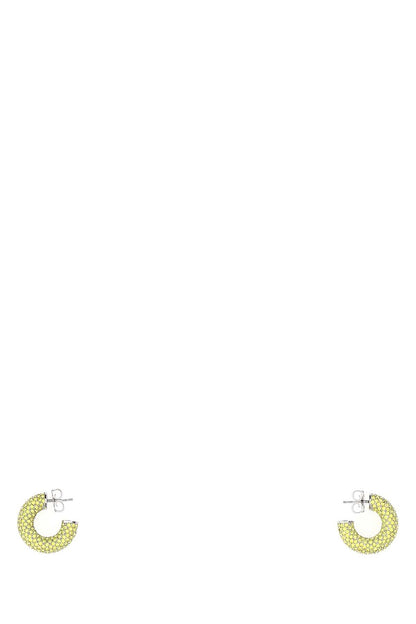 Amina Muaddi Women Embellished Metal Mini Cameron Earrings by Luosophy
