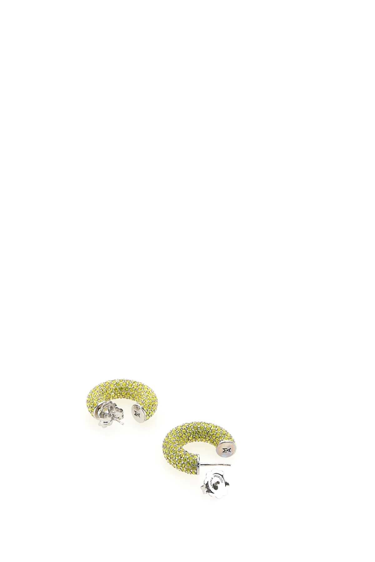 Amina Muaddi Women Embellished Metal Mini Cameron Earrings by Luosophy