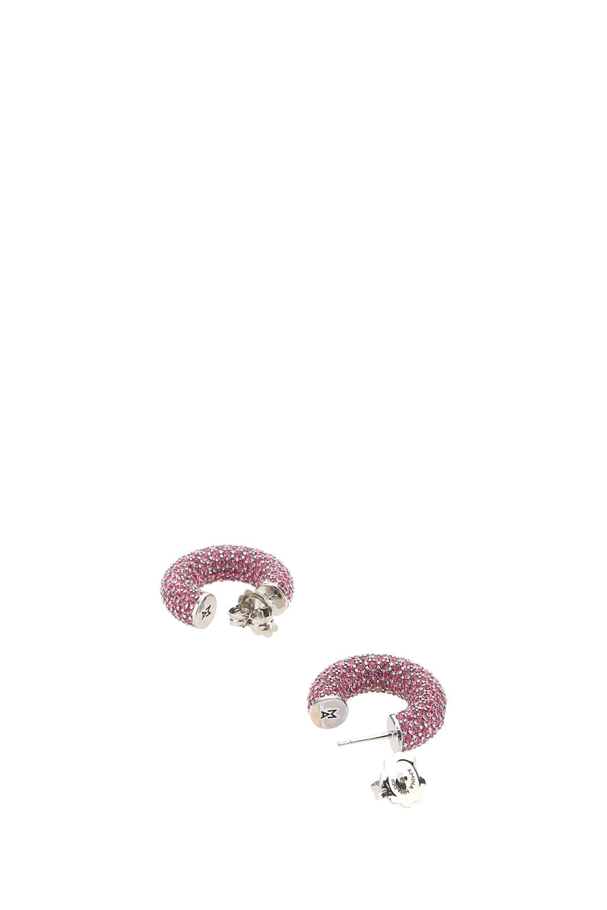 Amina Muaddi Women Embellished Metal Mini Cameron Earrings by Luosophy