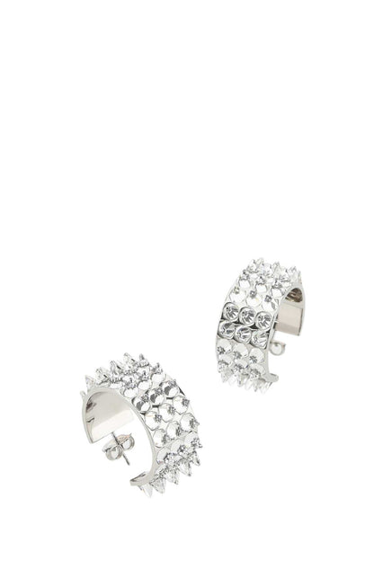 Amina Muaddi Women Embellished Metal Big Karma Earrings by Luosophy
