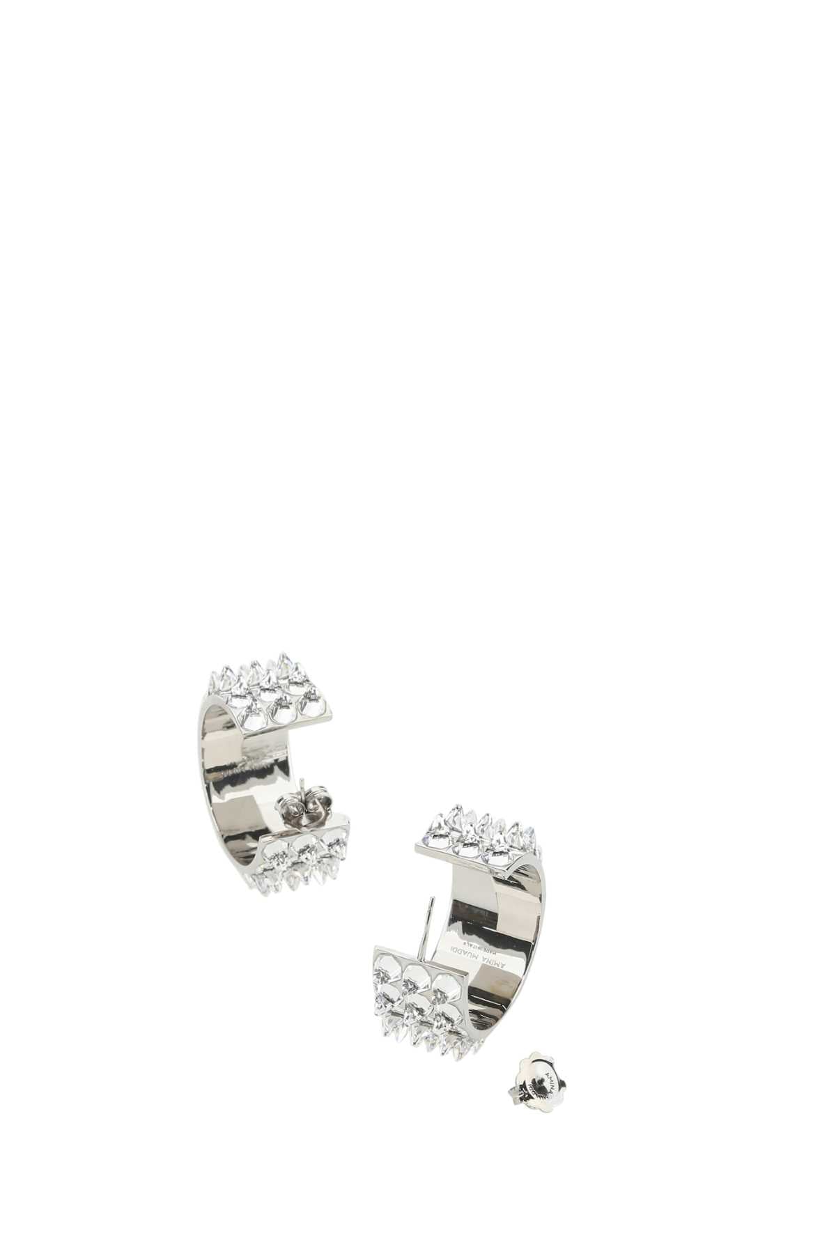Amina Muaddi Women Embellished Metal Big Karma Earrings by Luosophy