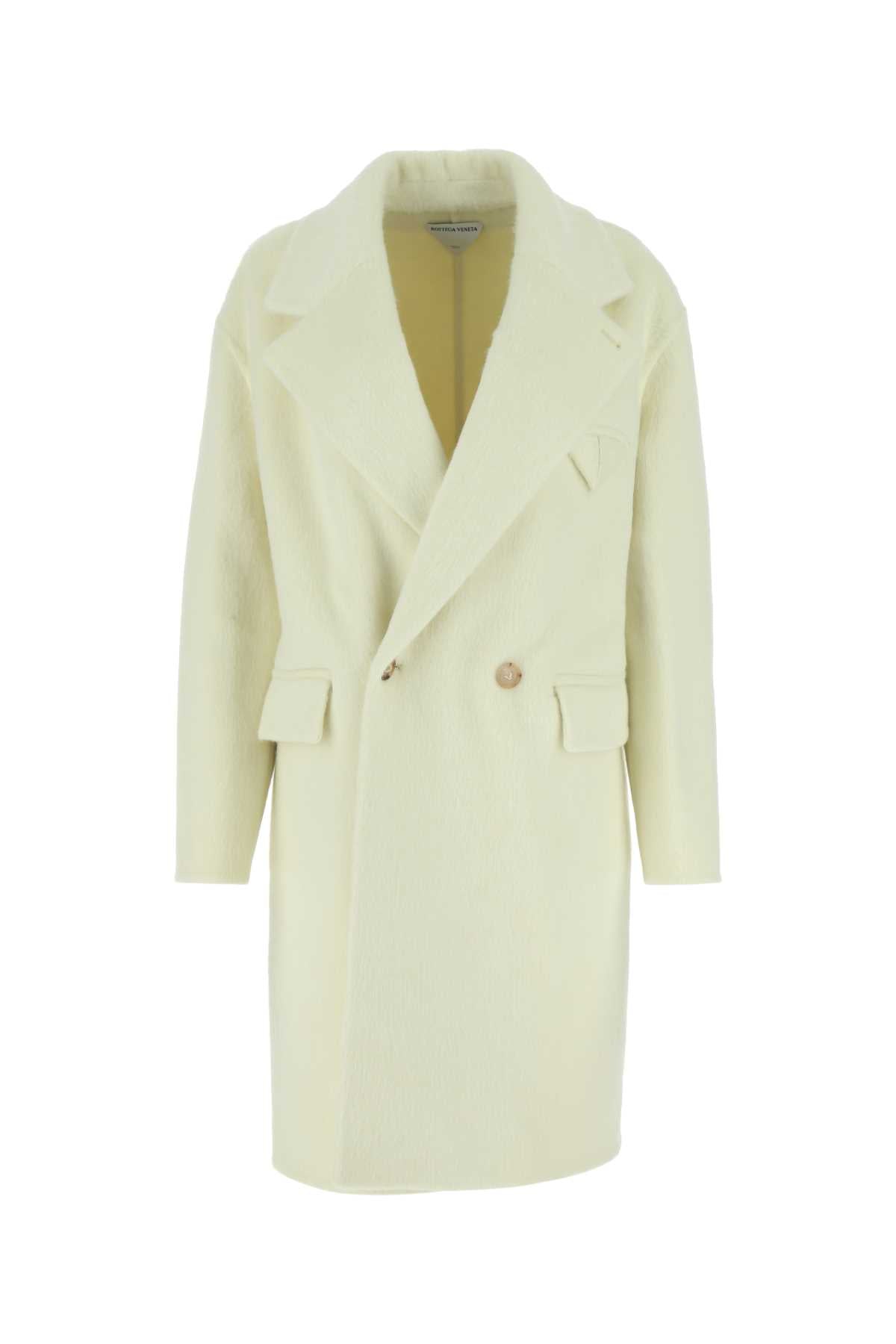 Bottega Veneta Women Ivory Wool Blend Coat by Luosophy
