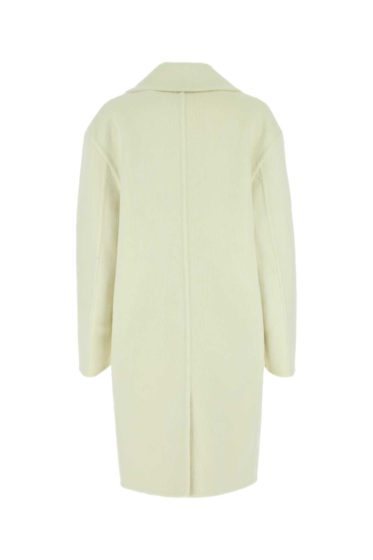 Bottega Veneta Women Ivory Wool Blend Coat by Luosophy