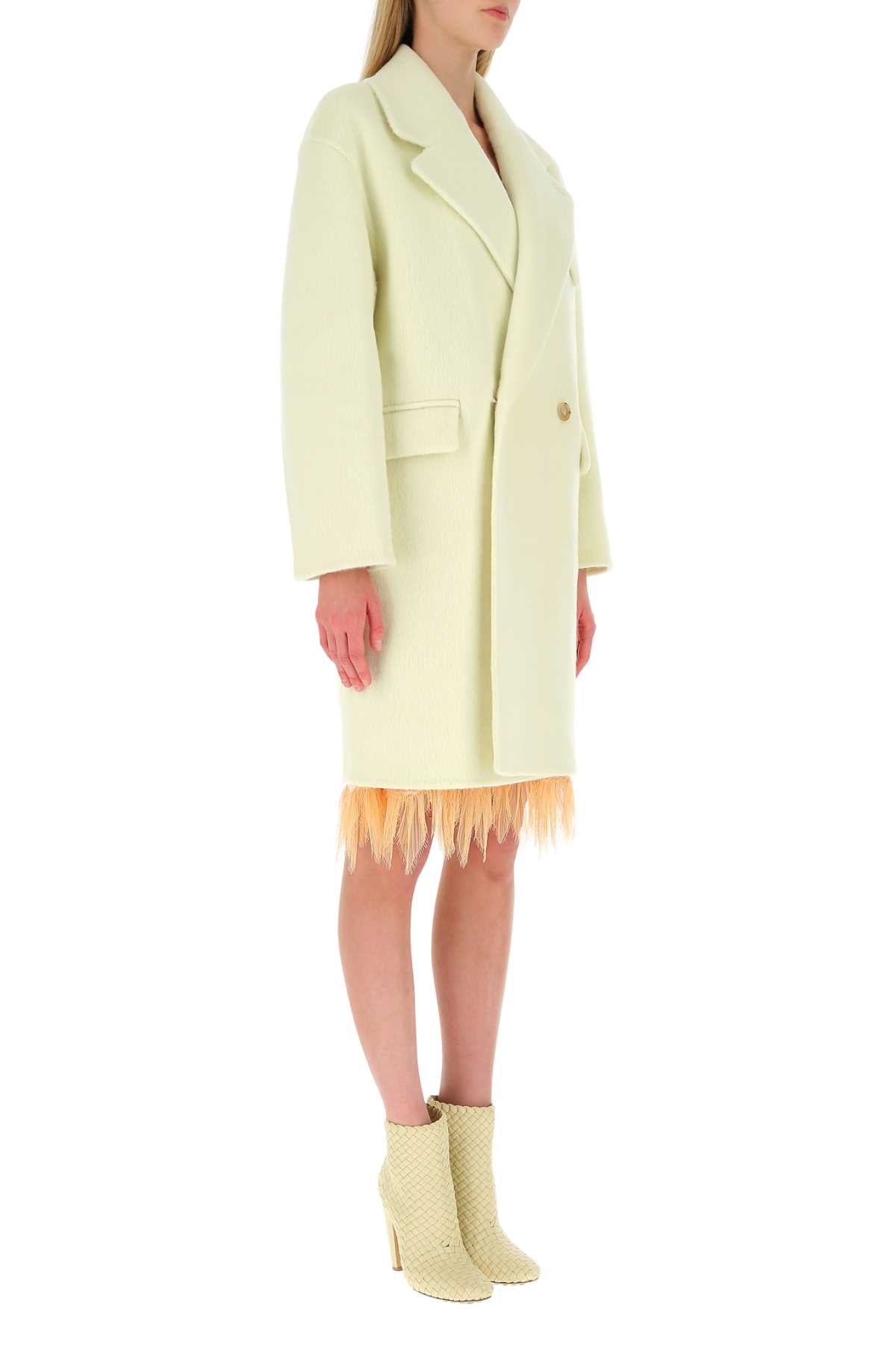 Bottega Veneta Women Ivory Wool Blend Coat by Luosophy