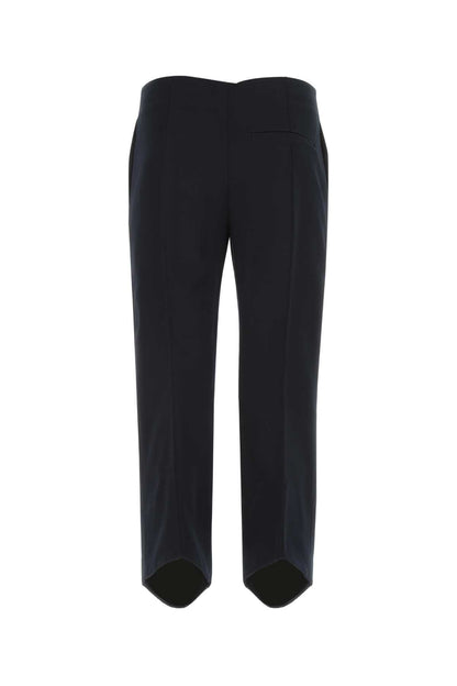 Bottega Veneta Women Midnight Blue Cotton Cropped Cut Pant by Luosophy