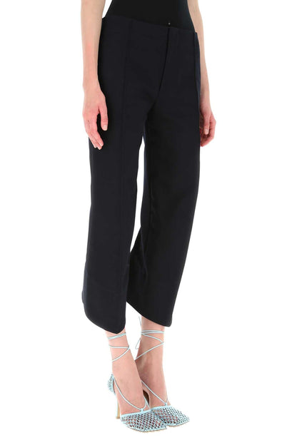 Bottega Veneta Women Midnight Blue Cotton Cropped Cut Pant by Luosophy