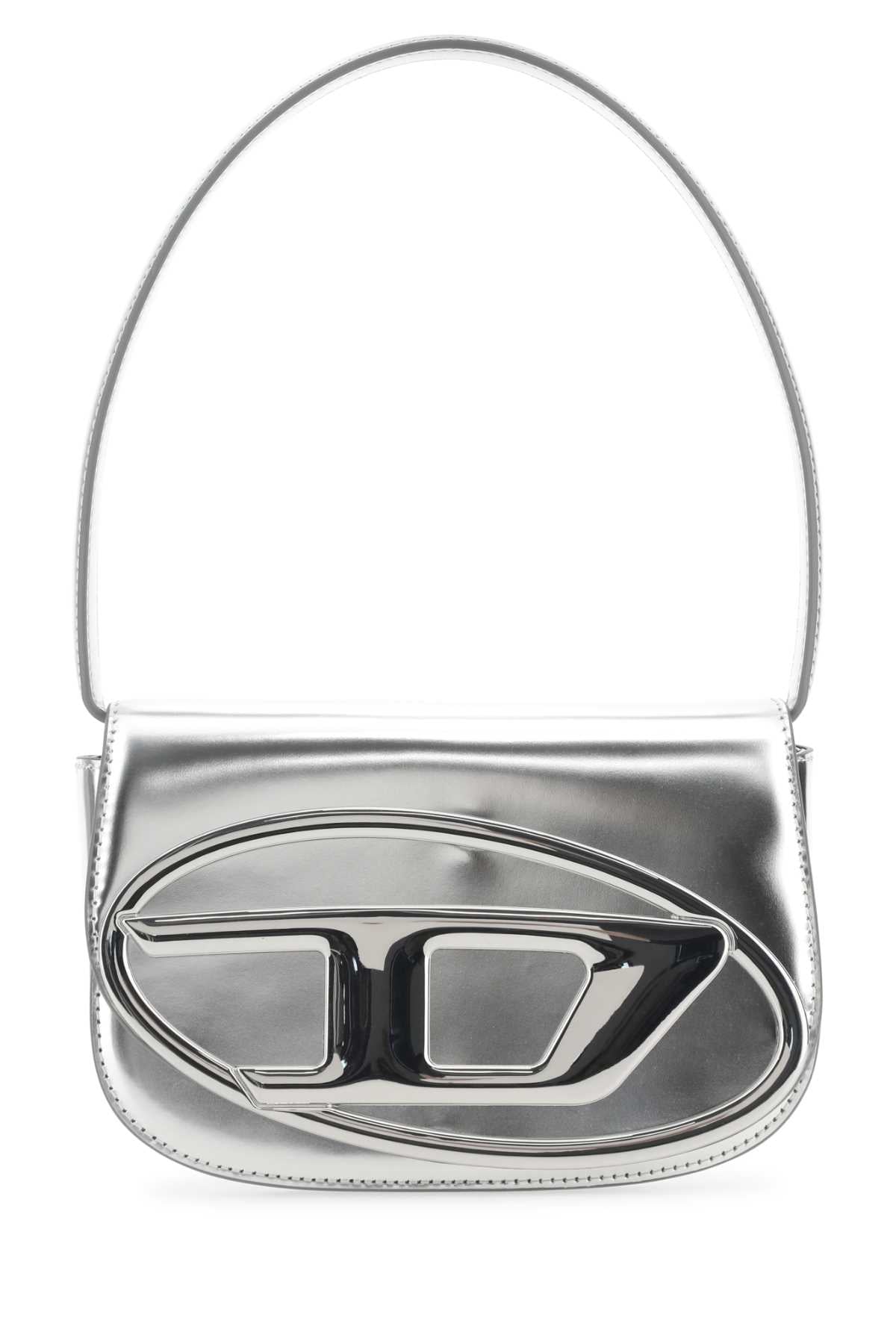 Diesel Women Silver Leather 1Dr Shoulder Bag by Luosophy