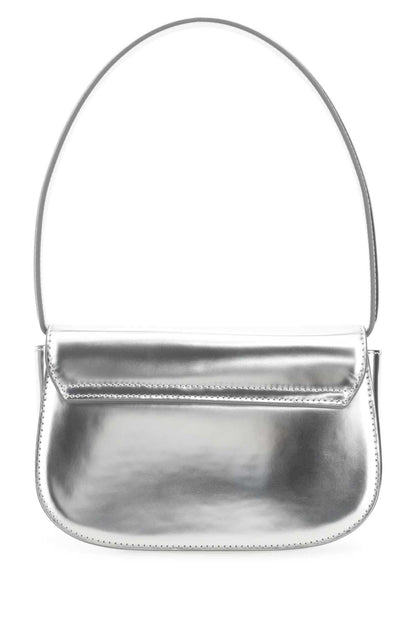 Diesel Women Silver Leather 1Dr Shoulder Bag by Luosophy
