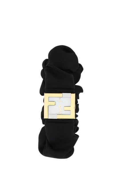 Fendi Women Stainless Steel And Black Nylon Fendimania Baguette Watch by Luosophy