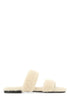 Saint Laurent Men Ivory Shearling Bleach Slippers by Luosophy