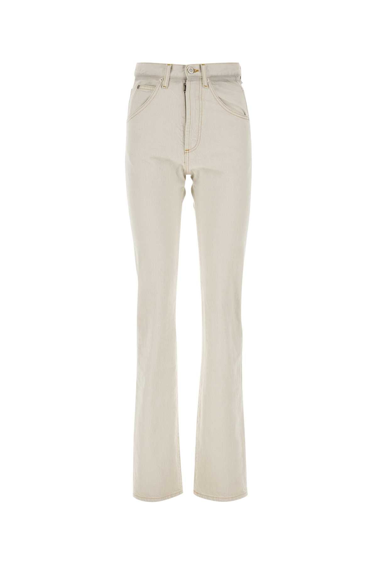 Maison Margiela Women Chalk Denim Jeans by Luosophy
