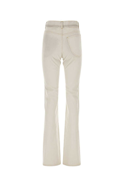 Maison Margiela Women Chalk Denim Jeans by Luosophy