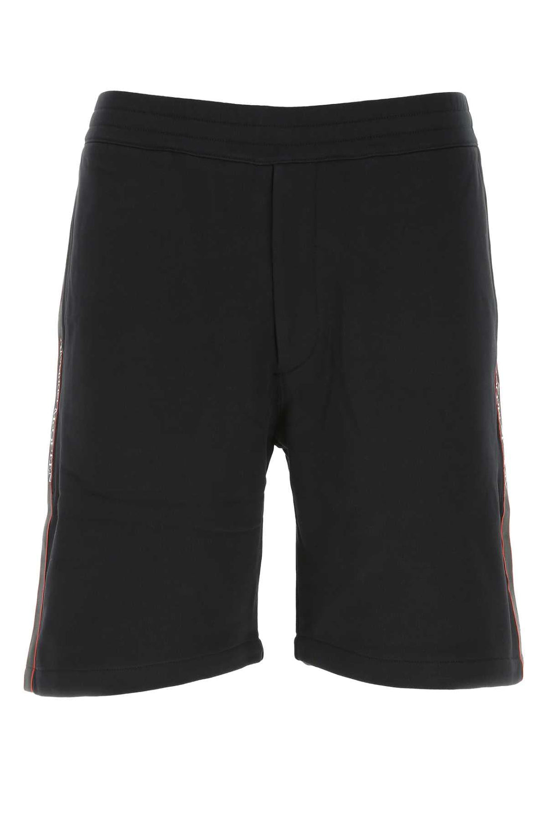 Alexander Mcqueen Men Black Cotton Bermuda Shorts by Luosophy
