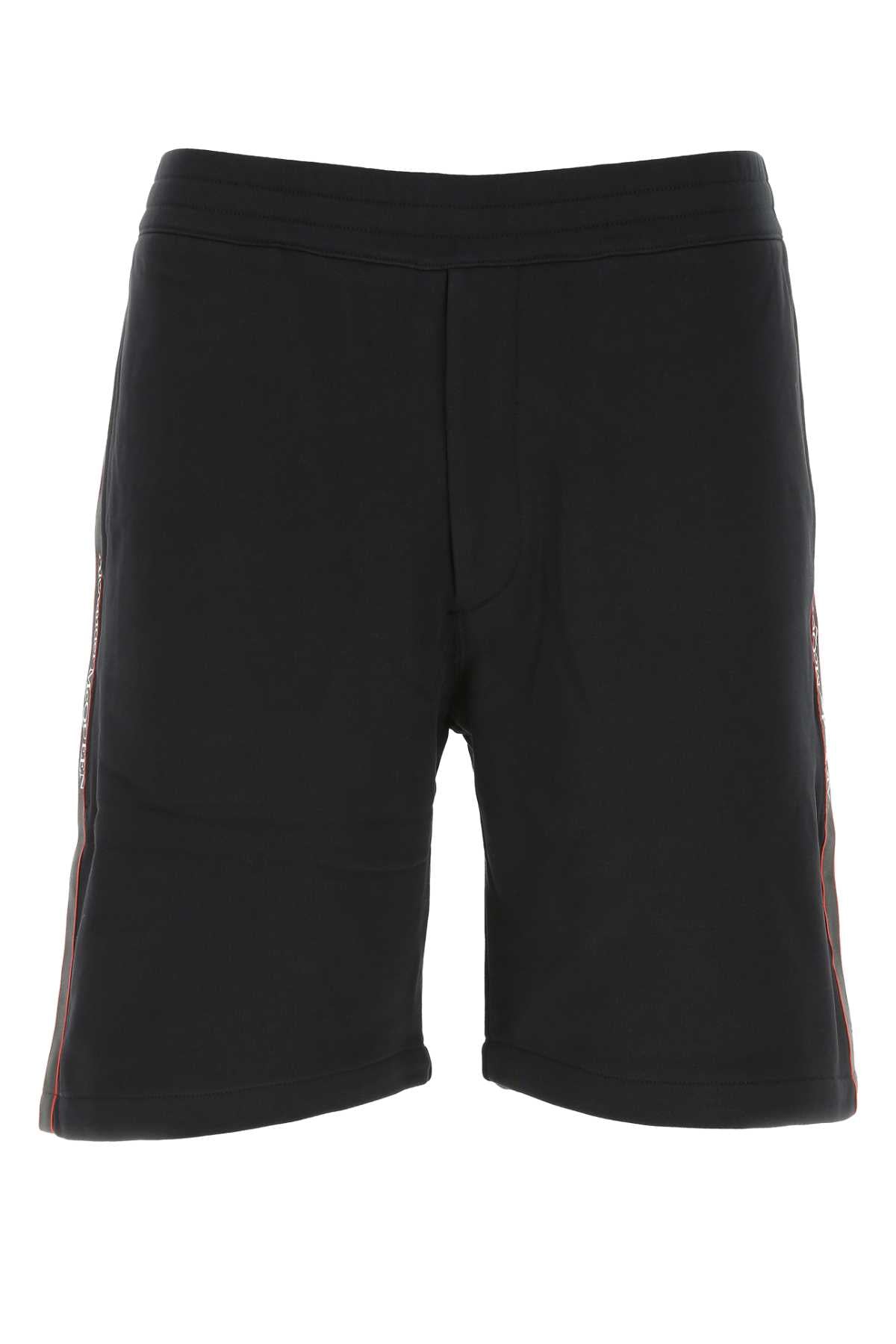 Alexander Mcqueen Men Black Cotton Bermuda Shorts by Luosophy