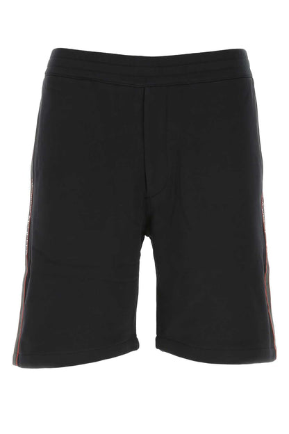 Alexander Mcqueen Men Black Cotton Bermuda Shorts by Luosophy