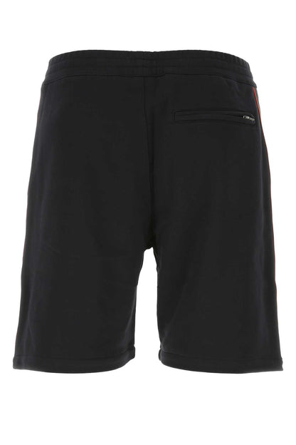 Alexander Mcqueen Men Black Cotton Bermuda Shorts by Luosophy