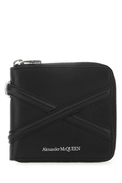 Alexander Mcqueen Men Black Leather Wallet by Luosophy