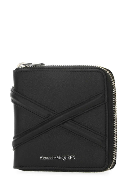 Alexander Mcqueen Men Black Leather Wallet by Luosophy