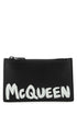 Alexander Mcqueen Men Black Leather Card Holder by Luosophy