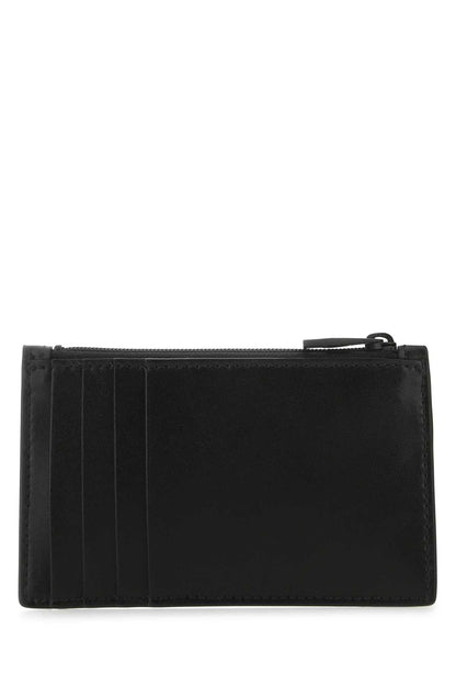 Alexander Mcqueen Men Black Leather Card Holder by Luosophy