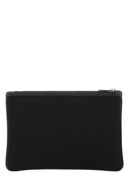 Dolce &amp; Gabbana Men Black Leather And Nylon Pouch by Luosophy